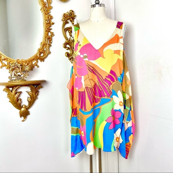 Tibi Dresses & Skirts - Tibi Tropical Printed Mini Silk Dress